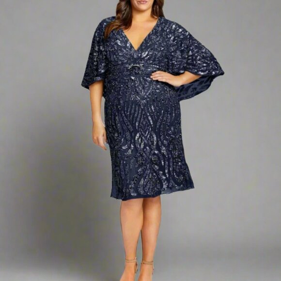 MacDuggal navy dress size 16W NEW WITH TAGS!